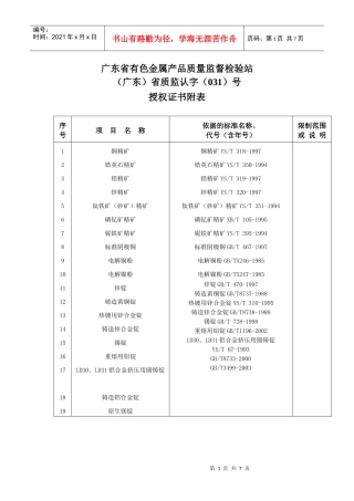 广东省有色金属产品质量监督检验站