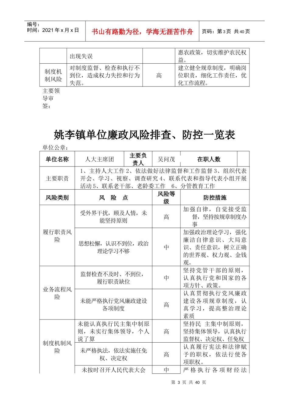 廉政风险排查防控一览表_第3页