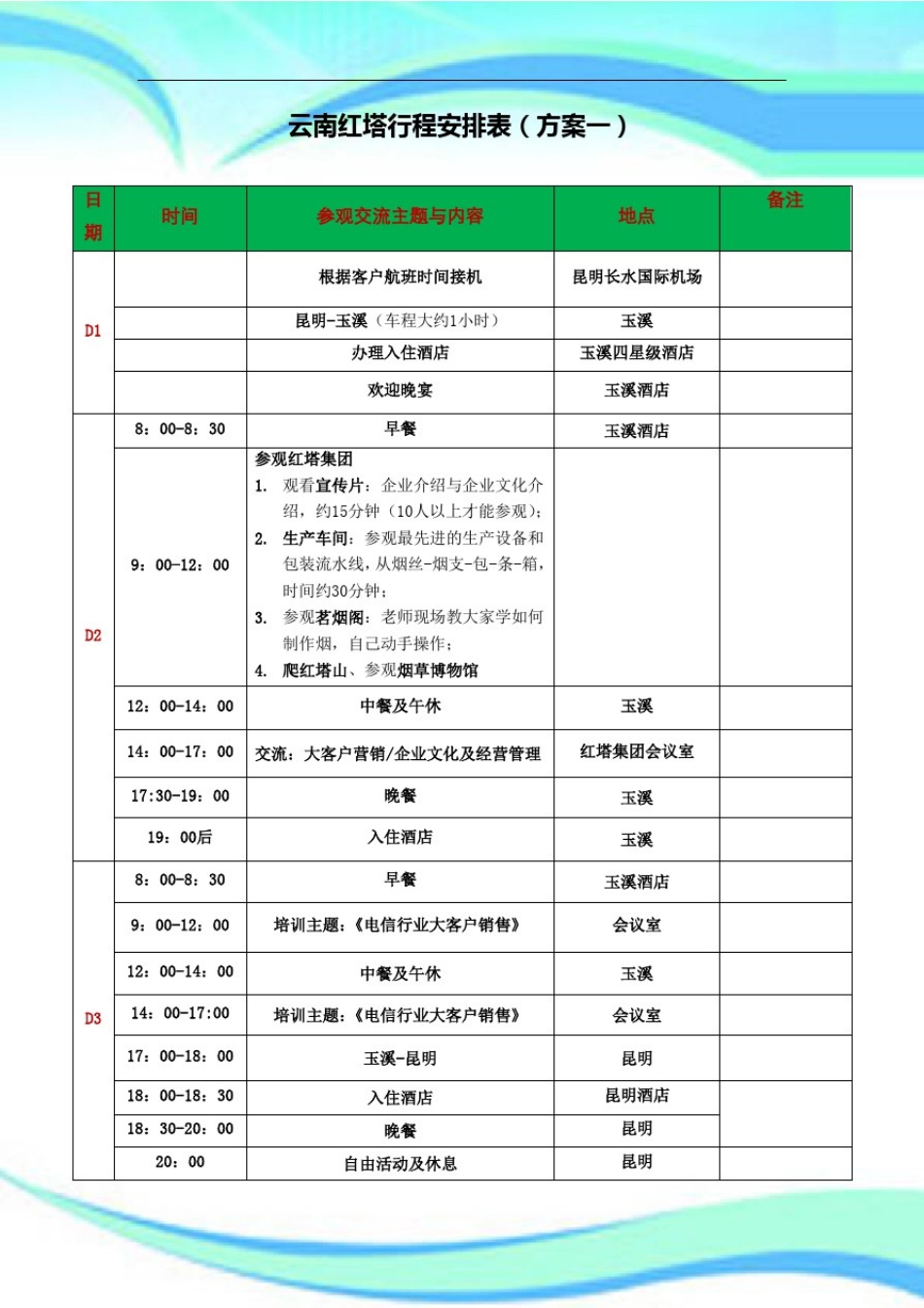 商务考察行程安排表DOC_第3页