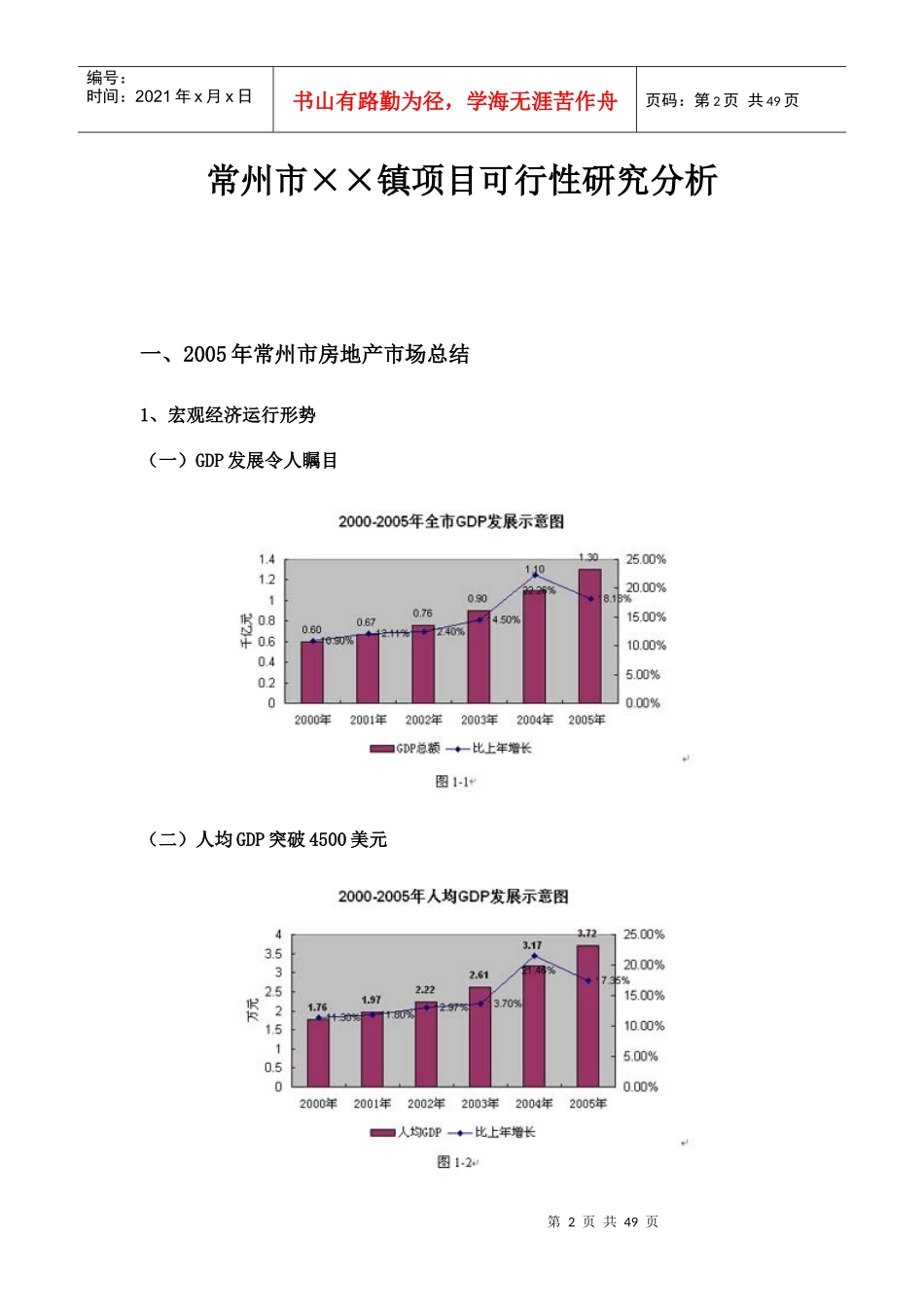 常州市××镇项目可行性研究分析1_第2页