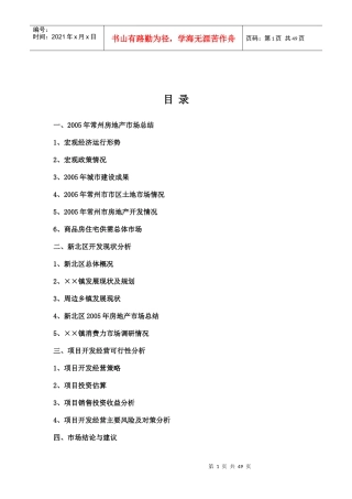 常州市××镇项目可行性研究分析1