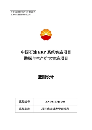 1中石油西南油气ERP实施项目_蓝图设计_项目管理_308-项目成本进度管理流程-0205-V1