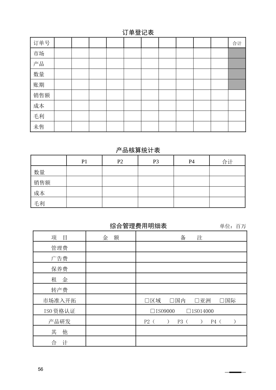 ERP手工沙盘学生团队运营表_第3页