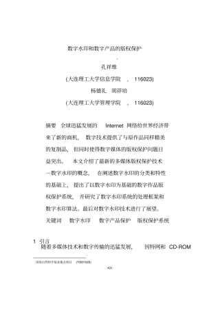 0105114数字水印和数字产品的版权保护