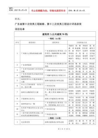 广东省第十次优秀工程勘察