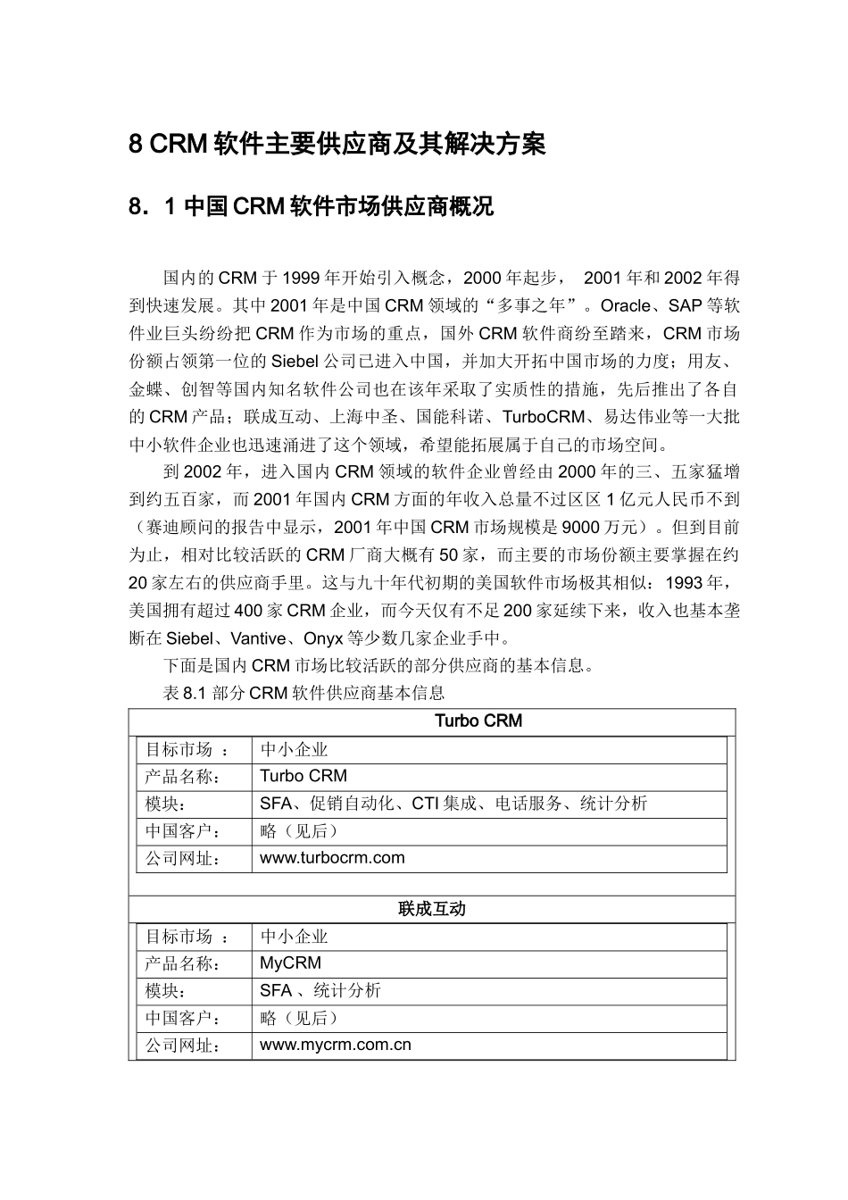 CRM软件主要供应商及其解决方案_第1页