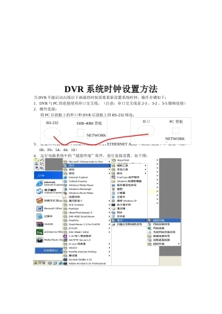 DVR系统时钟设置方法介绍