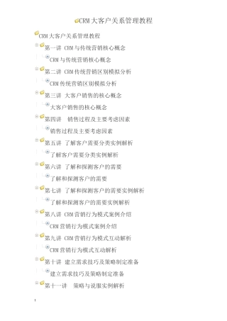 CRM大客户关系管理教材