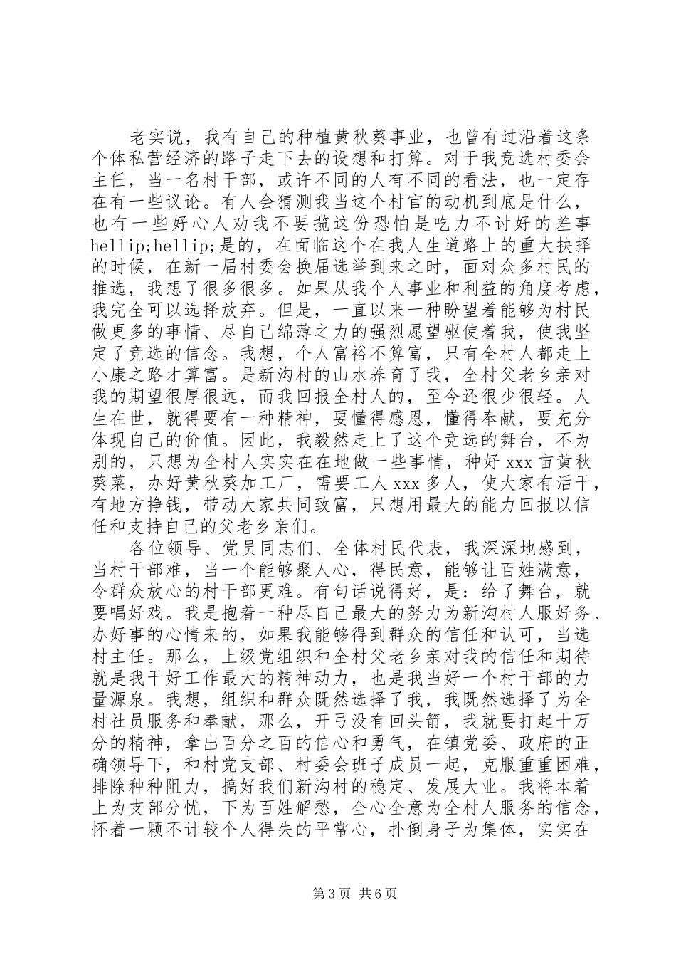 竞选副村长演讲稿格式范文_第3页