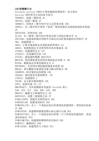 CAD快捷键大全