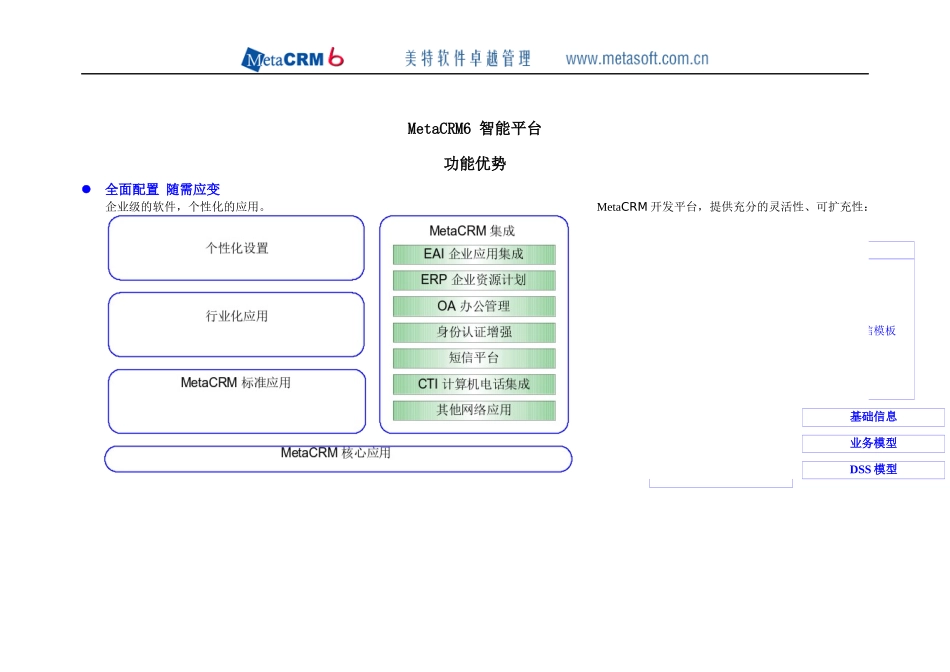 CRM智能平台 MetaCRM 功能优势_第1页