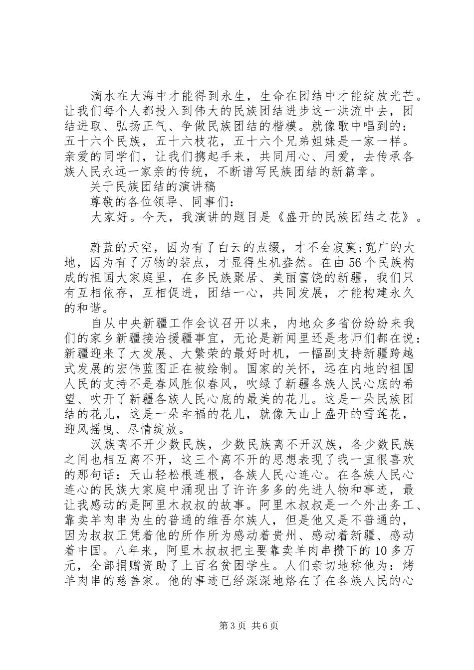 关于民族团结的演讲稿范文_第3页