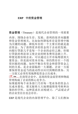 ERP中的资金管理