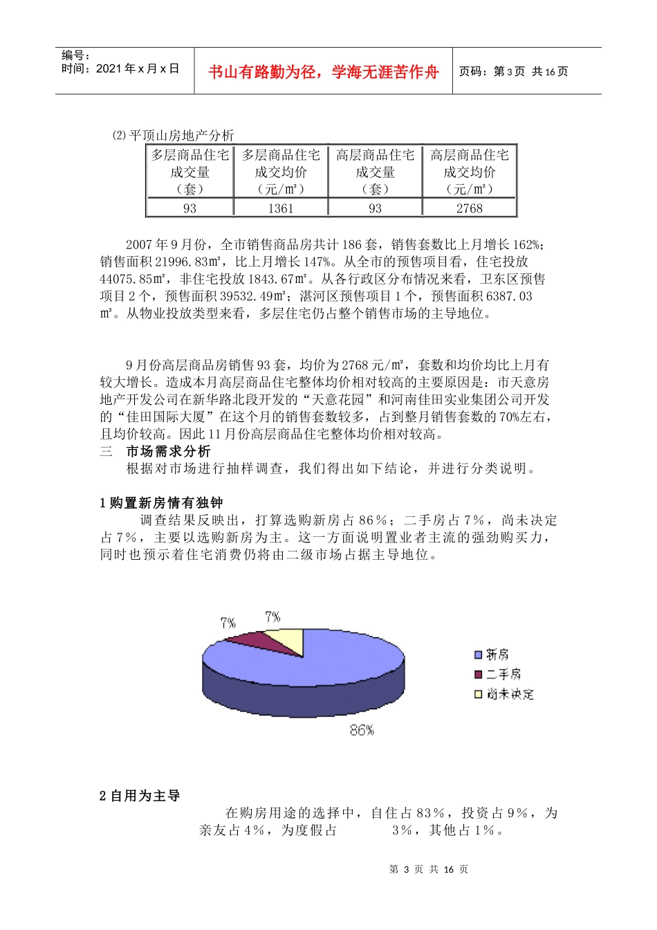 平顶山常绿桃花源项目投资分析报告_第3页