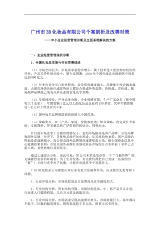 广州市3B化妆品有限公司经营管理诊断及全面系统解决的方案(doc 10)