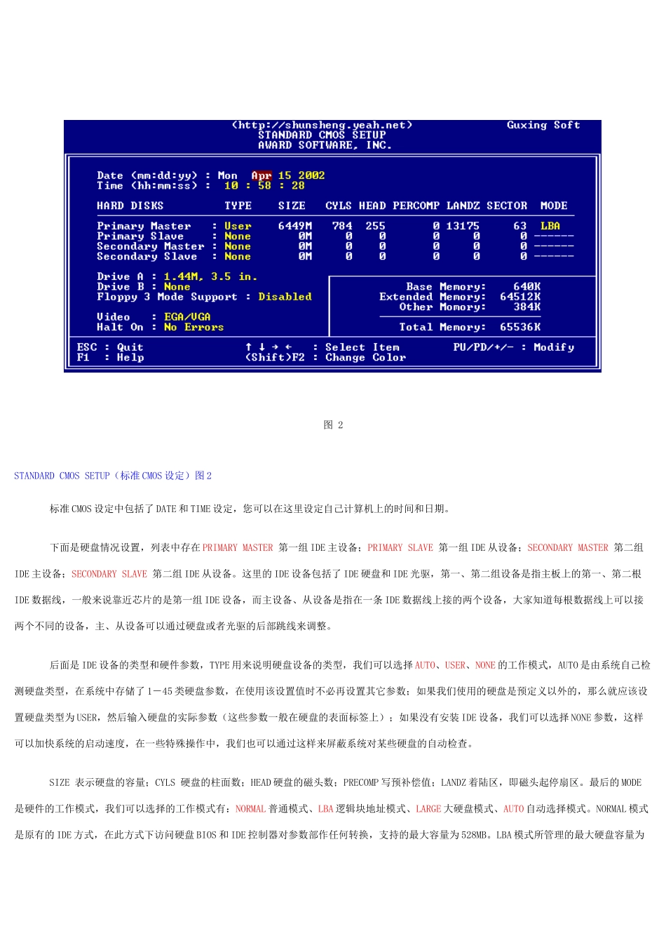 AWARDBIOS程序图解教程_第2页