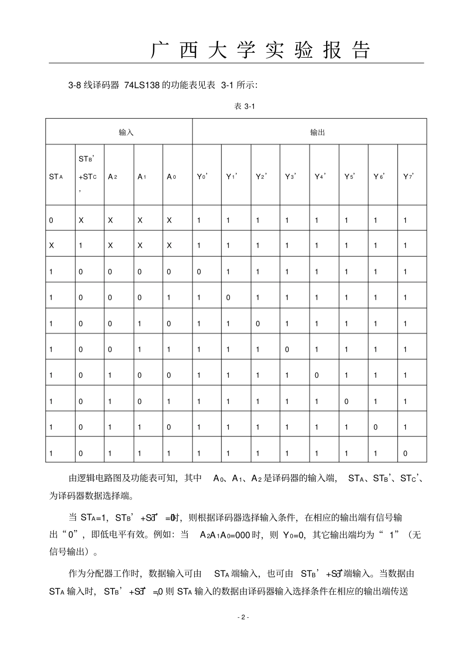 数字电路实验报告MSI组合功能件的应用_第2页