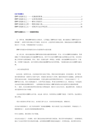 ERP实战演义