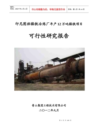年产12万吨镍铁项目可行性研究报告