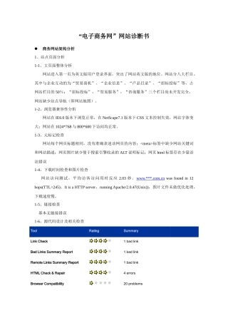 “中国电子商务网”网站诊断书