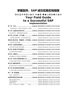 SAP的成功实施指南