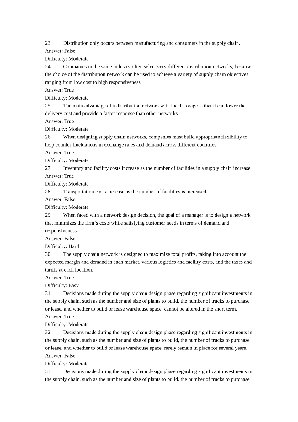 SCM供应链管理练习(英文版)_第3页