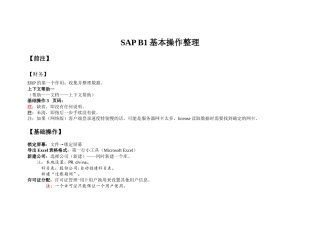 SAPB1基本操作整理