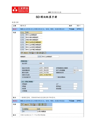 SAPSD模块基本配置