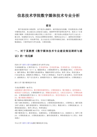 信息技术学院数字媒体技术专业分析