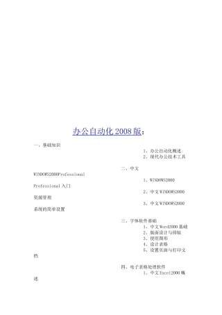 办公自动化2008版介绍