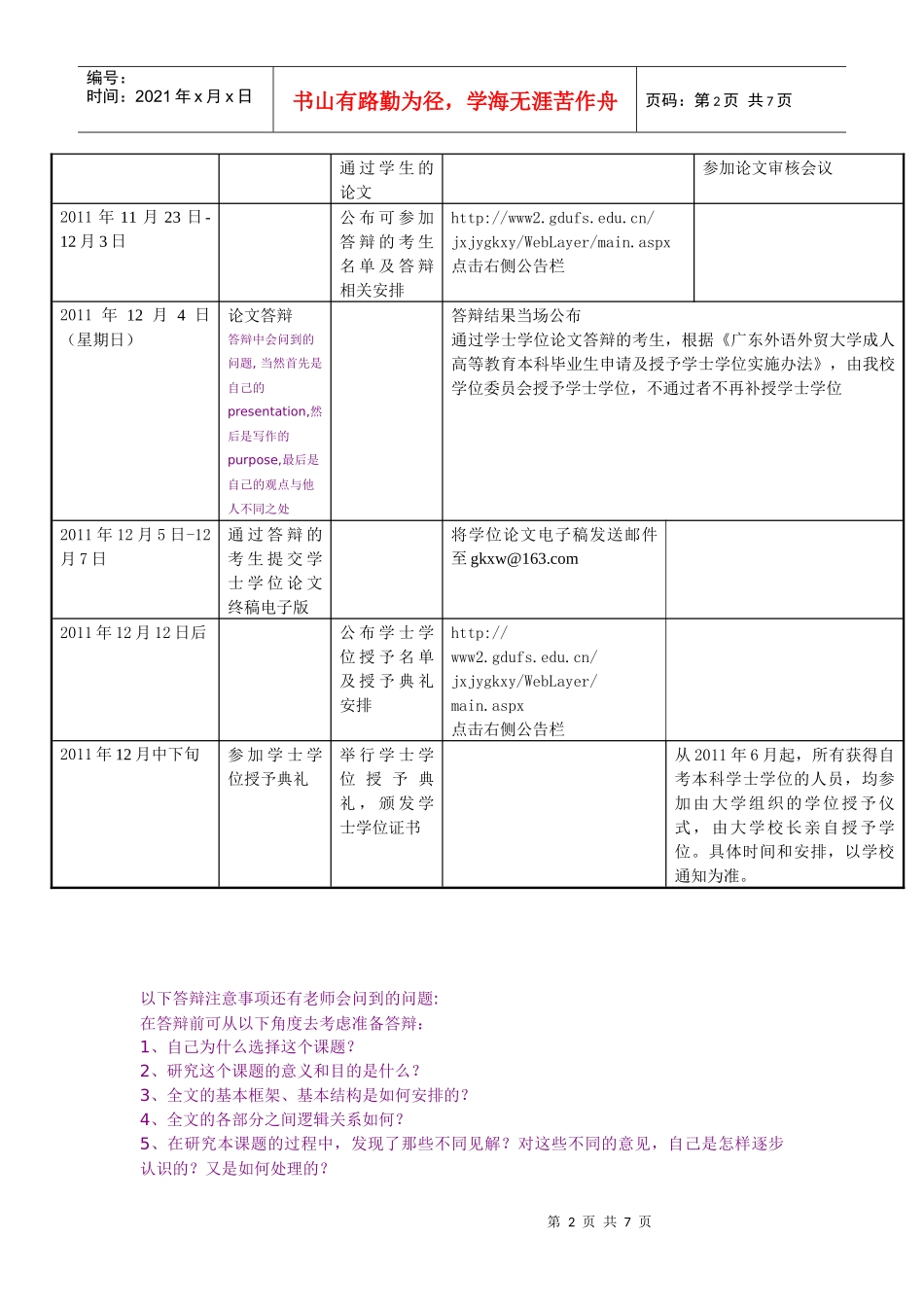 广外学士学位流程安排表_第2页