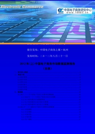 XXXX年中国电子商务市场数据