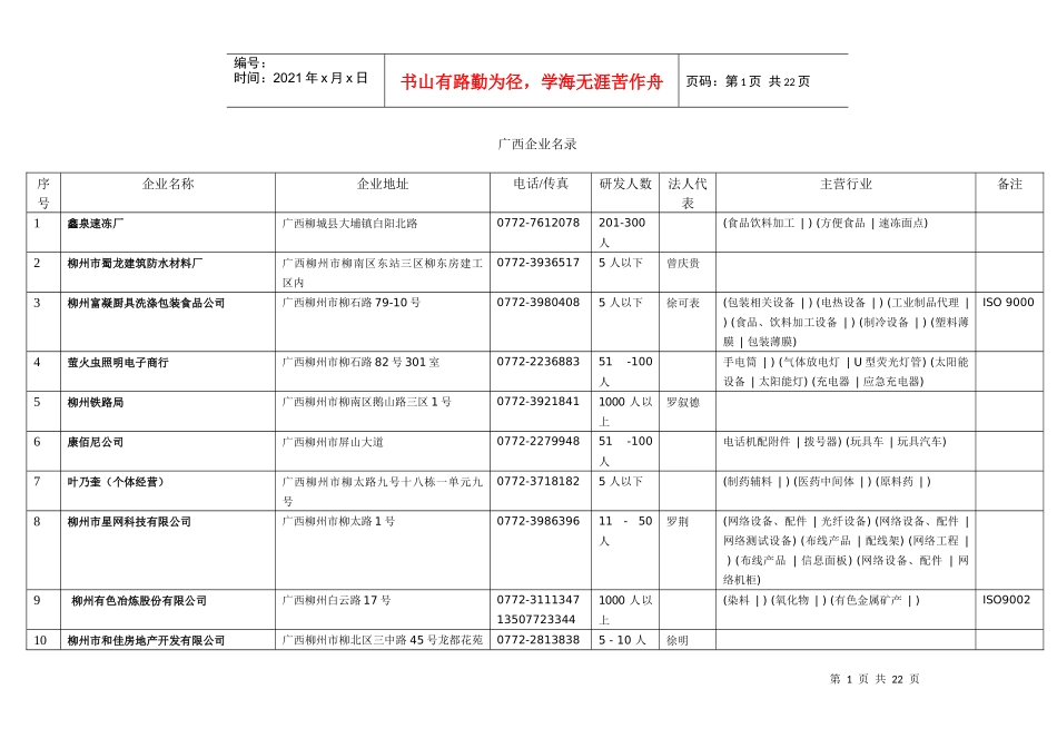 广西企业名录概述_第1页