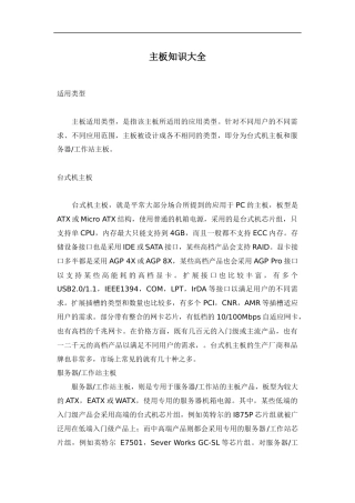 主板知识-适用类型概述