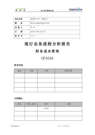 NPX_SAP2_现状调研_FICO_V0