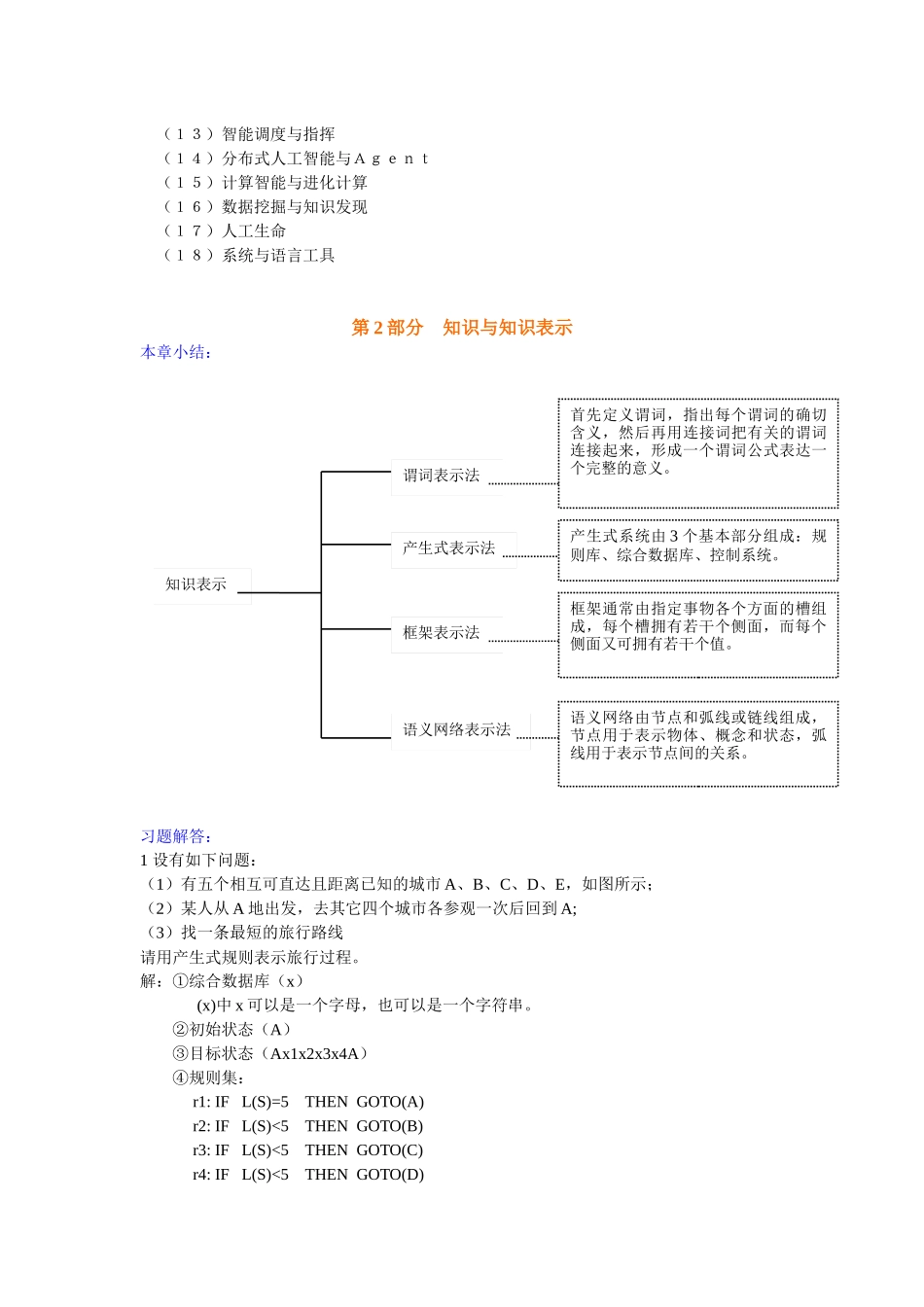 人工智能习题集及各章小结_第2页