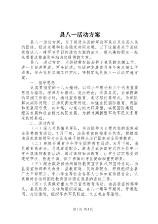 县八一活动方案