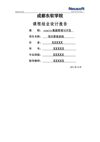 oracle项目设计报告