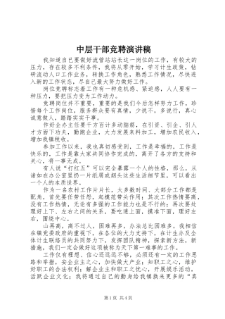 中层干部竞聘演讲范文 (2)