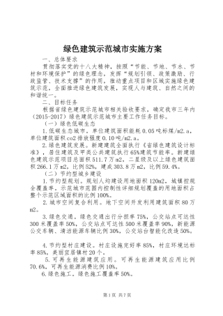 绿色建筑示范城市实施方案