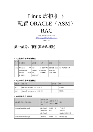 Linux虚拟机下配置Oracle(ASM) RAC