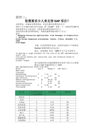 SAP项目需要多少人来支持