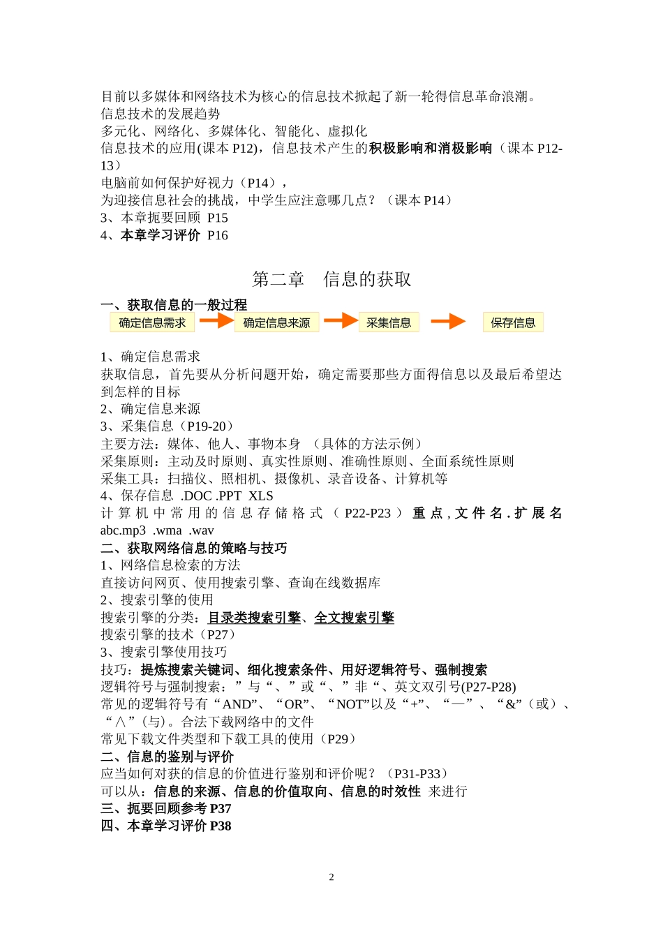 信息技术基础复习提纲_第2页