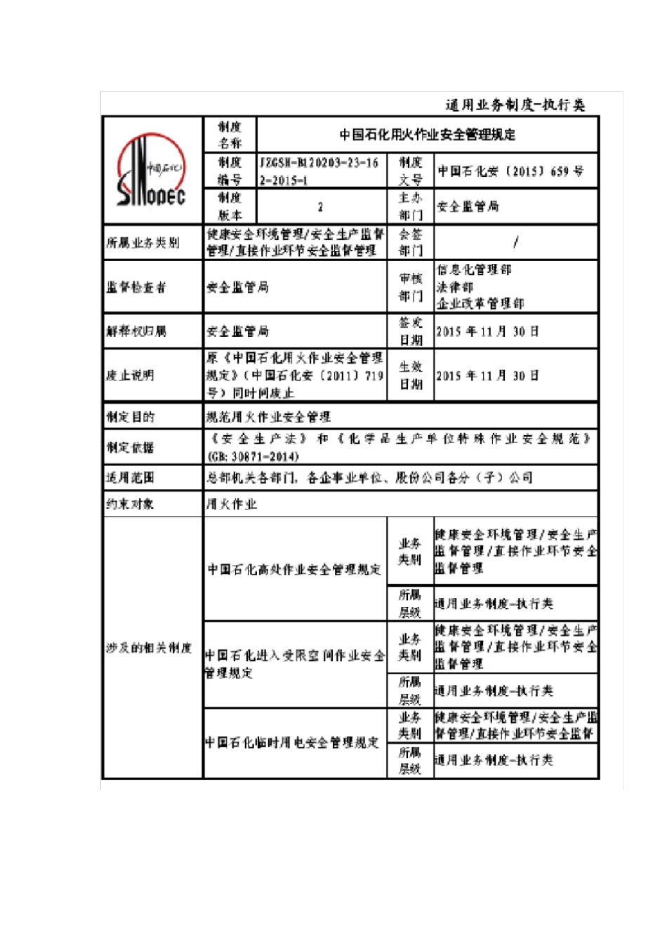 中国石化用火作业安全管理规定中国石化安_第2页