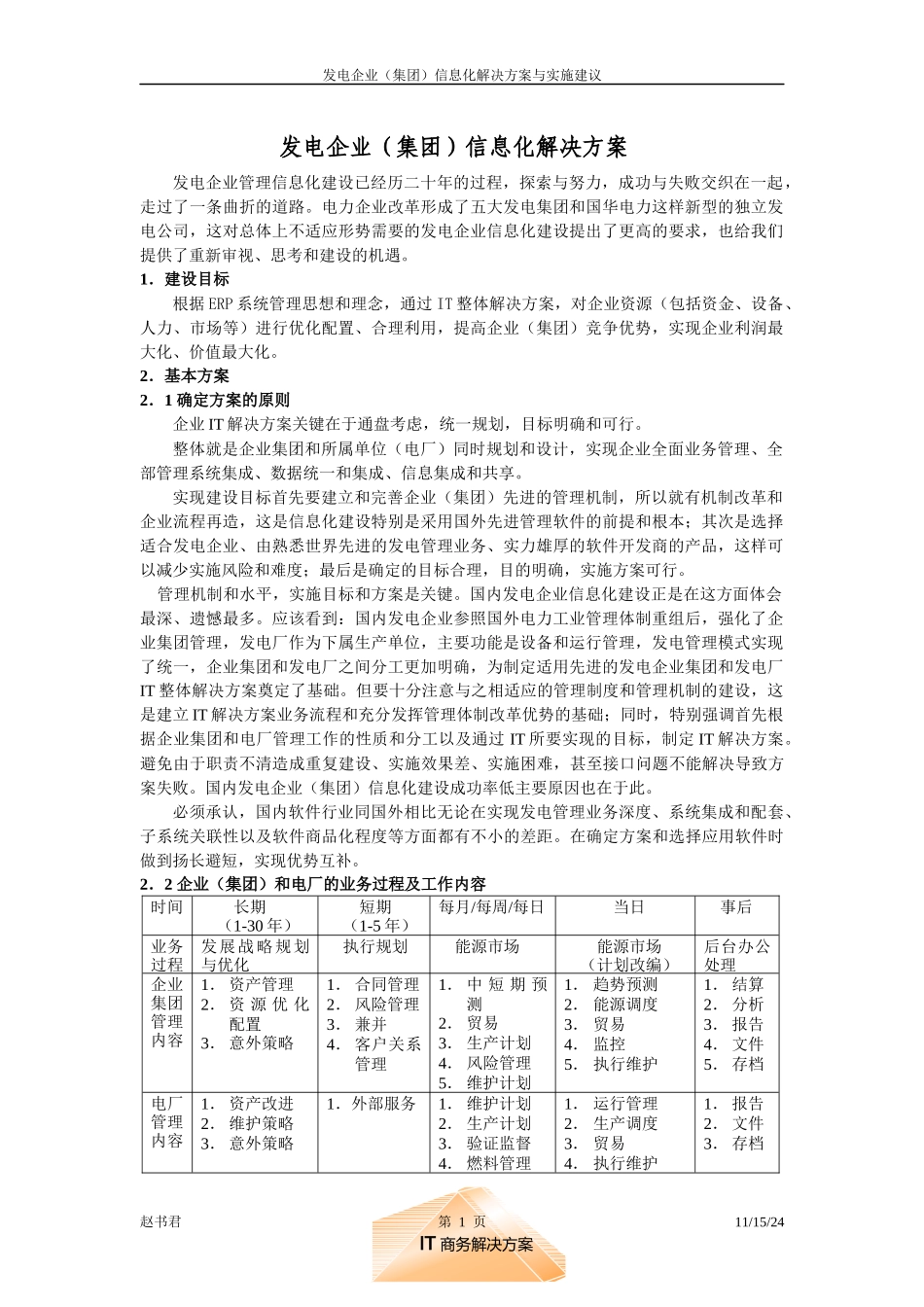 发电企业(集团)信息化解决方案_第1页