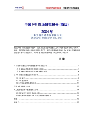 中国IVR市场研究报告