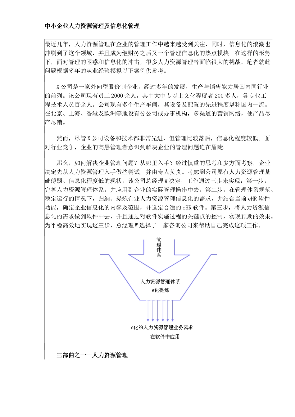 中小企业人力资源管理及信息化管理(DOC5)_第1页