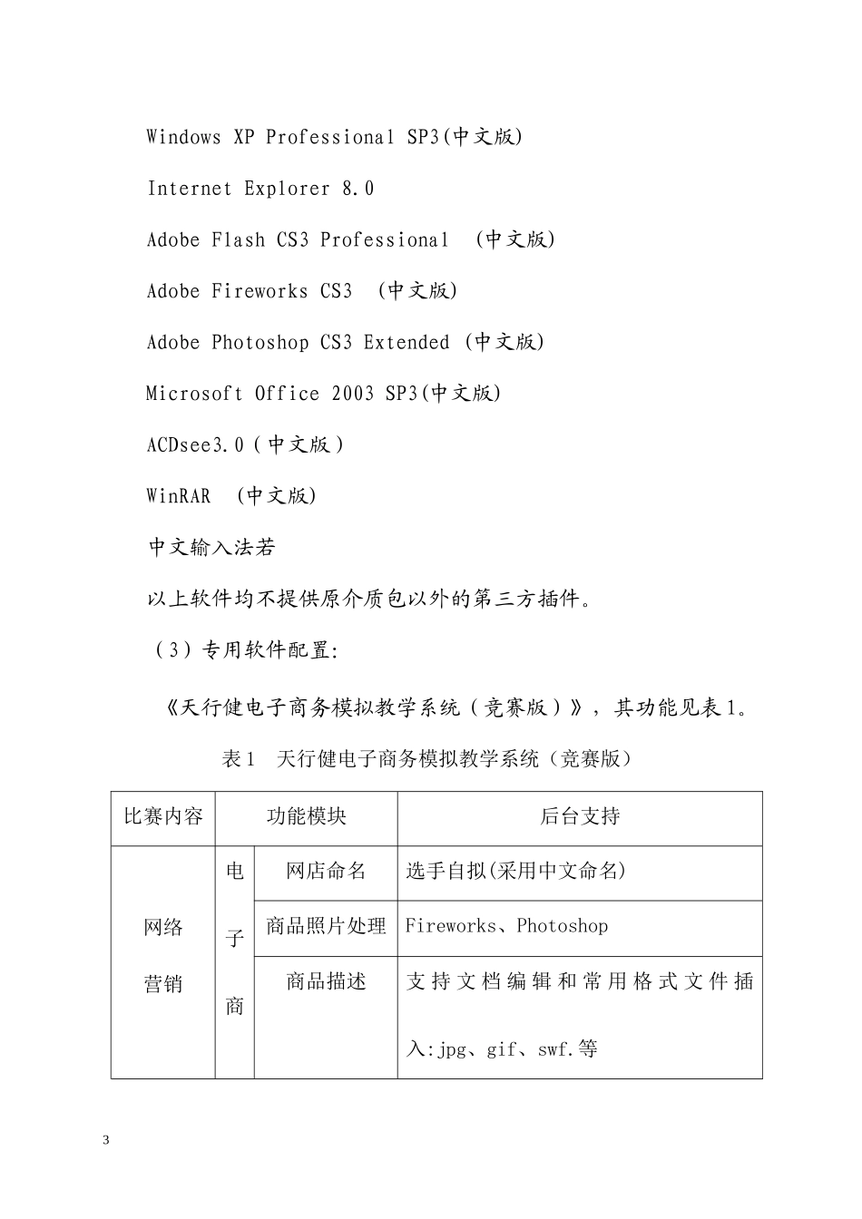 XXXX年全国职业院校技能大赛电子商务技术比赛规程(中职组)_第3页