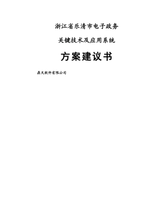 《某经典电子政务建议方案书》