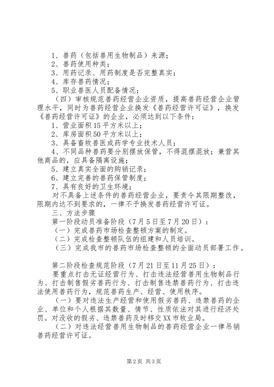 兽药市场检查整顿工作方案_第2页